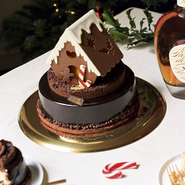 Gâteau de Noël chocolat, vanille et caramel coulant